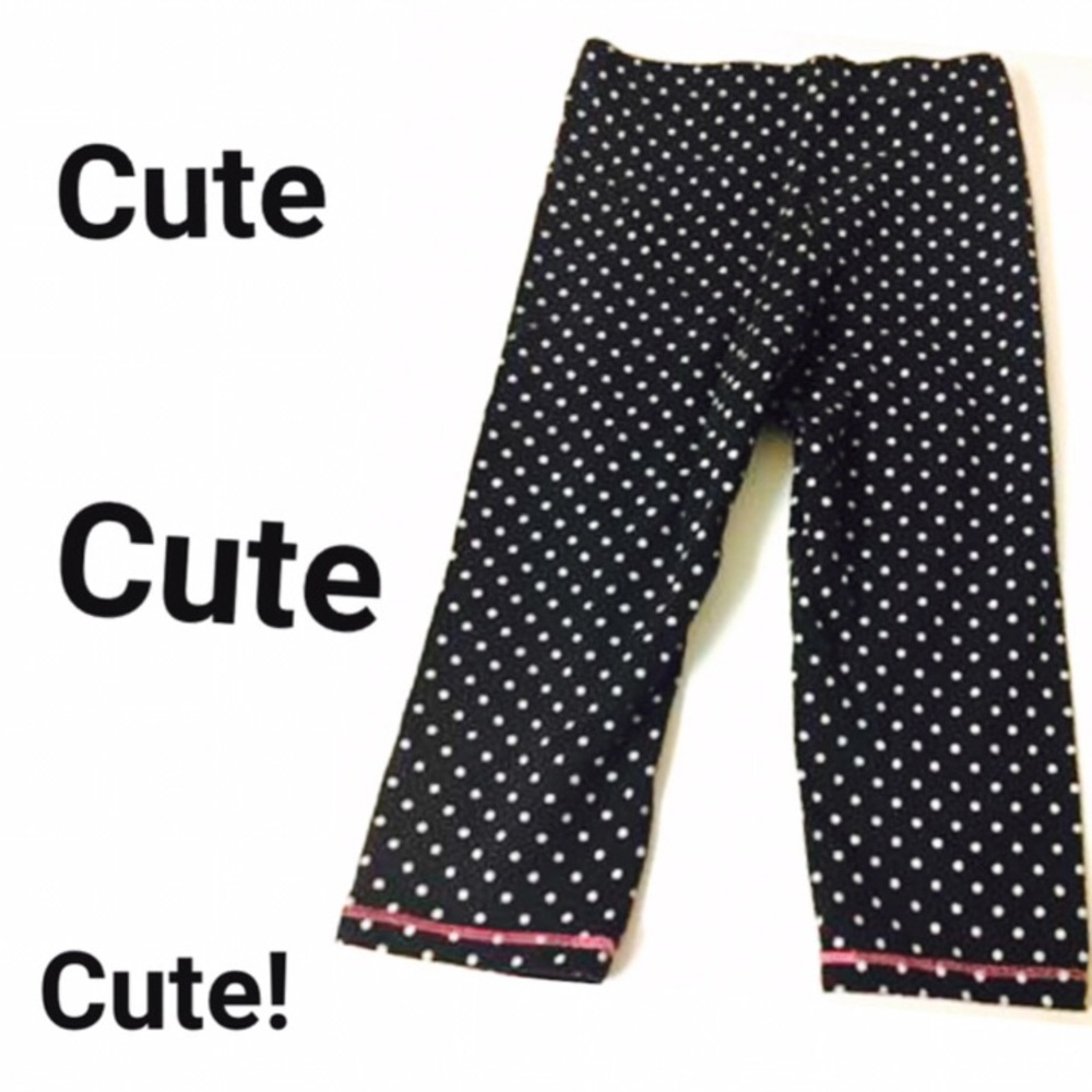 💝2/$10 S SM Black Polka Dot Capri Leggings Pants